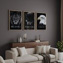 Ver imagem 3 de Kit 3 Quadros Disciplina Execução Foco Motivação Moldura:castanho