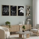 Ver imagem 1 de Kit 3 Quadros Disciplina Execução Foco Motivação Moldura:castanho