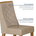 Ver mais imagens de Conjunto Sala de Jantar Mesa 180cm Tampo de 4,0cm com 6 Cadeiras Aurora Bege/Cinamomo/Off White/Linho