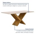Ver imagem 4 de Conjunto Sala de Jantar Mesa 180cm Tampo de 4,0cm com 6 Cadeiras Aurora Bege/Cinamomo/Off White/Linho