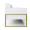 Ver imagem 6 de Sofá Namoradeira Base Industrial Alta Dourado Marisa Corino Branco D03 - D\'rossi