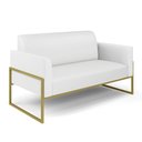 Ver imagem 1 de Sofá Namoradeira Base Industrial Alta Dourado Marisa Corino Branco D03 - D\'rossi
