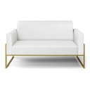 Ver imagem 4 de Sofá Namoradeira Base Industrial Alta Dourado Marisa Corino Branco D03 - D\'rossi
