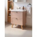 Ver imagem 1 de Gabinete para Banheiro com Cuba 60cm Retro Mdf Rosa Milano - On Móveis