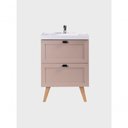 Ver imagem 2 de Gabinete para Banheiro com Cuba 60cm Retro Mdf Rosa Milano - On Móveis