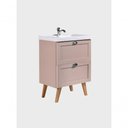 Ver mais imagens de Gabinete para Banheiro com Cuba 60cm Retro Mdf Rosa Milano - On Móveis