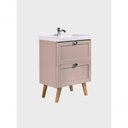 Ver imagem 3 de Gabinete para Banheiro com Cuba 60cm Retro Mdf Rosa Milano - On Móveis