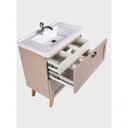 Ver imagem 4 de Gabinete para Banheiro com Cuba 60cm Retro Mdf Rosa Milano - On Móveis
