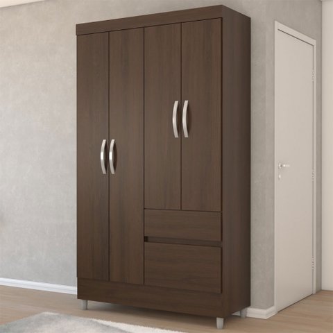 Guarda-roupa Solteiro Londres 4 Portas 2 Gavetas - Panorama Móveis