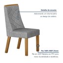 Ver imagem 6 de Conjunto Sala de Jantar Mesa 180cm Tampo de 2,5cm com 6 Cadeiras Aurora Cinza/Cinamomo/Off White/Linho Prata
