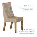 Ver imagem 6 de Conjunto Sala de Jantar Mesa 180cm Tampo de 2,5cm com 6 Cadeiras Aurora Bege/Cinamomo/Off White/Linho