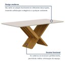 Ver imagem 3 de Conjunto Sala de Jantar Mesa 180cm Tampo de 2,5cm com 6 Cadeiras Aurora Bege/Cinamomo/Off White/Veludo Palha