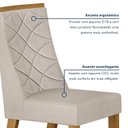 Ver imagem 7 de Conjunto Sala de Jantar Mesa 180cm Tampo de 2,5cm com 6 Cadeiras Aurora Bege/Cinamomo/Off White/Veludo Palha