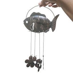 Sino Dos Ventos Flores Peixe Kit 3 Unidades Decoraçao Jardim Quintal Varanda Ambiente Externo Enfeit - 2