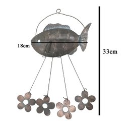 Sino Dos Ventos Flores Peixe Kit 3 Unidades Decoraçao Jardim Quintal Varanda Ambiente Externo Enfeit - 5