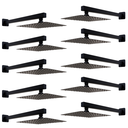 Ver imagem 1 de Kit 10 Ducha Quadrada em Inox Preta 20x20 Braço 38 Cm Parede