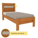 Ver imagem 6 de Conjunto Cama Solteiro Safira e 2 Mesas de Cabeceira Luna com USB Espresso Moveis Marrom/Cinamomo