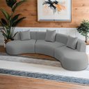 Ver imagem 2 de Kit Sofá Modular 4 Lugares Moderno Curvo Orgânico Duna Bouclé