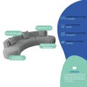 Ver imagem 4 de Kit Sofá Modular 4 Lugares Moderno Curvo Orgânico Duna Bouclé