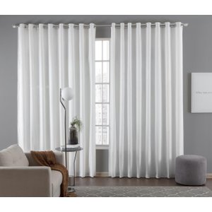 Cortina Tecido Linho 6,00M De Largura X 2,30M De Altura Branco Para Sala Ou Quarto