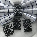 Ver imagem 2 de Conjunto com 4 Argolas para Guardanapo Moderna Preto
