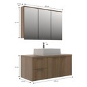 Ver imagem 3 de Conjunto para Banheiro Lumina 100 c/ LED Noce/Noce