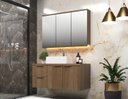 Ver imagem 1 de Conjunto para Banheiro Lumina 100 c/ LED Noce/Noce