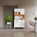 Ver imagem 7 de Kit Cozinha Compacta 4 Portas Malva Roma 91 Cm Cinamomo Branco Armoveis