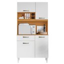 Ver imagem 1 de Kit Cozinha Compacta 4 Portas Malva Roma 91 Cm Cinamomo Branco Armoveis