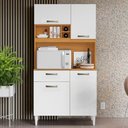 Ver imagem 2 de Kit Cozinha Compacta 4 Portas Malva Roma 91 Cm Cinamomo Branco Armoveis