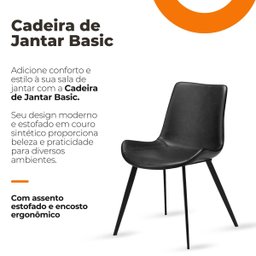 Kit Cadeira de Jantar Basic 2 Unidades:preta - 5