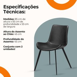 Kit Cadeira de Jantar Basic 2 Unidades:preta - 6