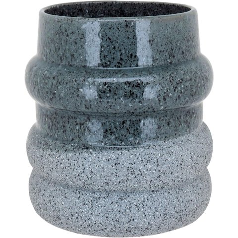 Vaso Decorativo Enfeite Casa Cerâmica 19x18x18cm Cinza