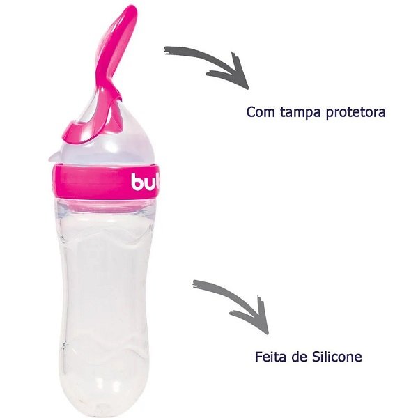 Colher Dosadora Rosa para Papinha em Silicone Buba 5989 - 4