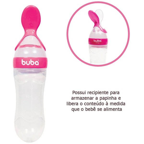 Colher Dosadora Rosa para Papinha em Silicone Buba 5989 - 3