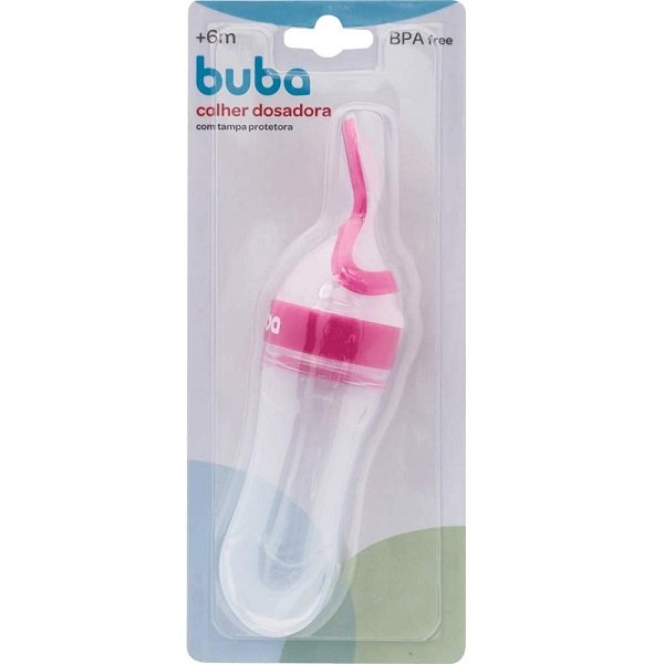 Colher Dosadora Rosa para Papinha em Silicone Buba 5989 - 2