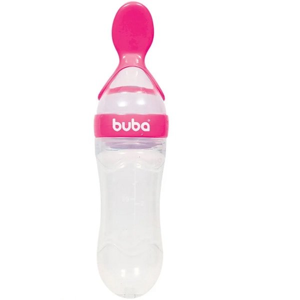 Colher Dosadora Rosa para Papinha em Silicone Buba 5989 - 1