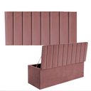 Ver imagem 2 de Kit Cabeceira e Calçadeira Baú Casal Dália 140cm Linho Rose