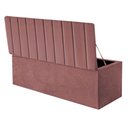 Ver imagem 4 de Kit Cabeceira e Calçadeira Baú Casal Dália 140cm Linho Rose