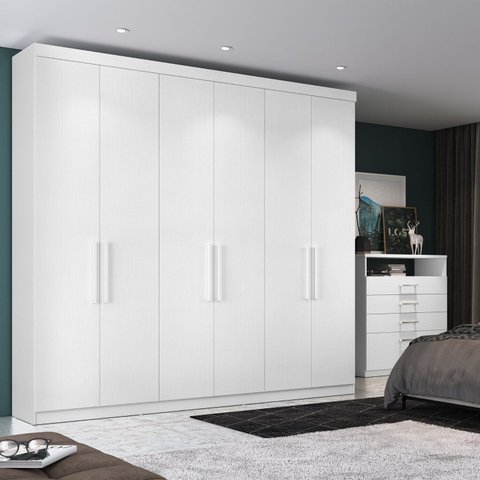 Guarda-Roupa Casal 6 Portas Bélgica Branco