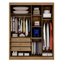 Ver imagem 1 de Guarda Roupa Solteiro 2 Portas 3 Gavetas Virtus - Cumaru Fendi - Móveis Novo Horizonte