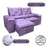 Sofá Reclinável Retrátil Confortavel Macio Athenas 2,00m Cor: Lilas - 4