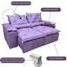 Sofá Reclinável Retrátil Confortavel Macio Athenas 2,00m Cor: Lilas - 2