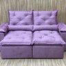 Sofá Reclinável Retrátil Confortavel Macio Athenas 2,00m Cor: Lilas - 6