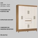 Ver imagem 4 de Guarda Roupa Casal 08 Portas 82060 Amendola Off White Demobile