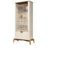 Ver imagem 6 de Conj Cristaleira e Buffet Buriti com Os Cantos Curvos, Puxador e Pés em Madeira Maciça