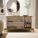 Ver mais imagens de Conj Cristaleira e Buffet Buriti com Os Cantos Curvos, Puxador e Pés em Madeira Maciça