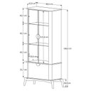 Ver imagem 4 de Conj Cristaleira e Buffet Buriti com Os Cantos Curvos, Puxador e Pés em Madeira Maciça