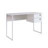 Mesa Escrivaninha Multiuso com 2 Gavetas Pés em Metal 1,20m Branco - 2