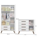 Ver imagem 3 de Quarto de Bebê Completo Qencanto Retrô Qmovi Branco Acetinado com Colchão Gazin